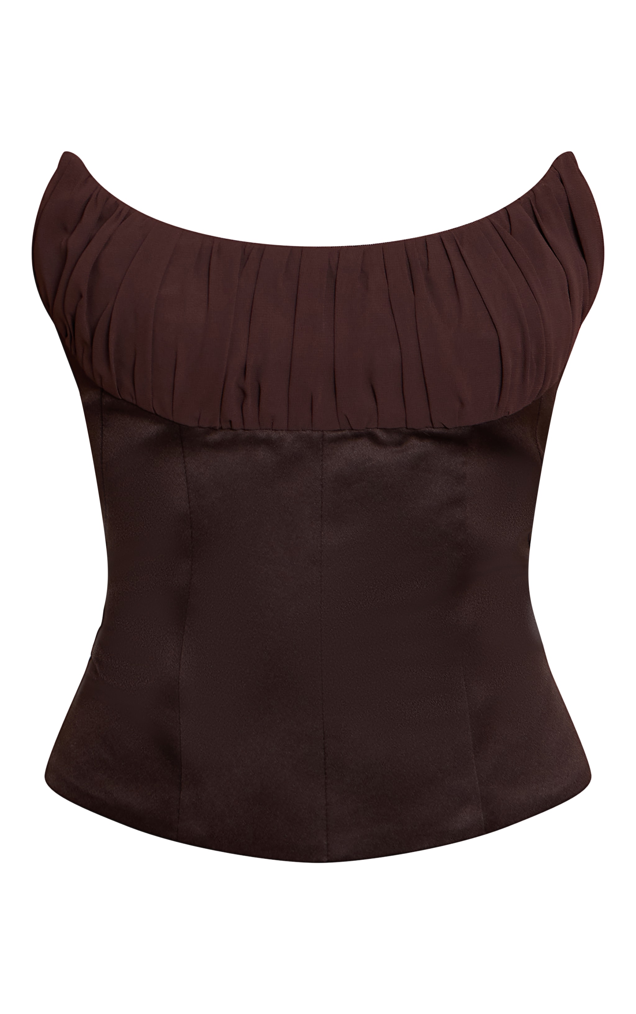 Dark Chocolate Chiffon Bust Bandeau Corset image 5