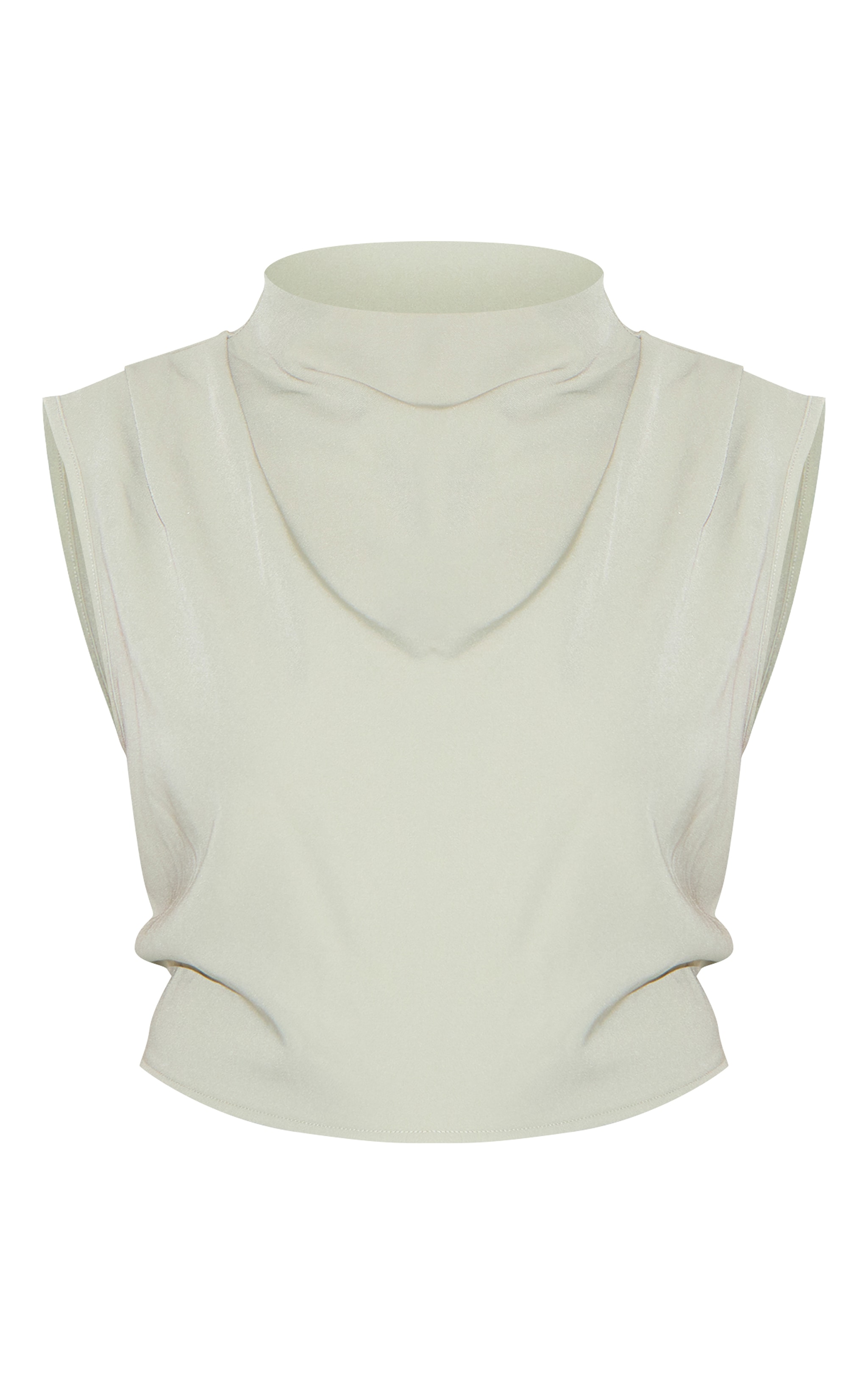 Plus Sage Woven Pleated Boxy Top image 5