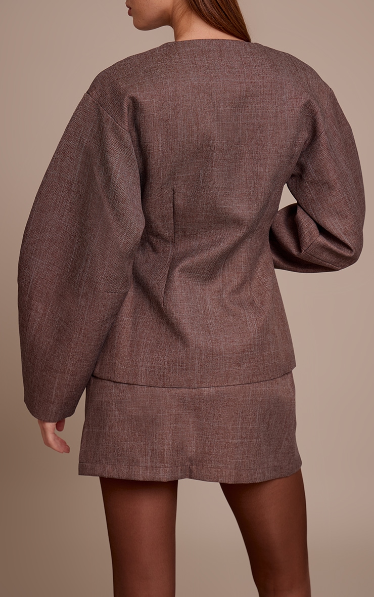 Light Brown Tailored Mini Skirt image 3