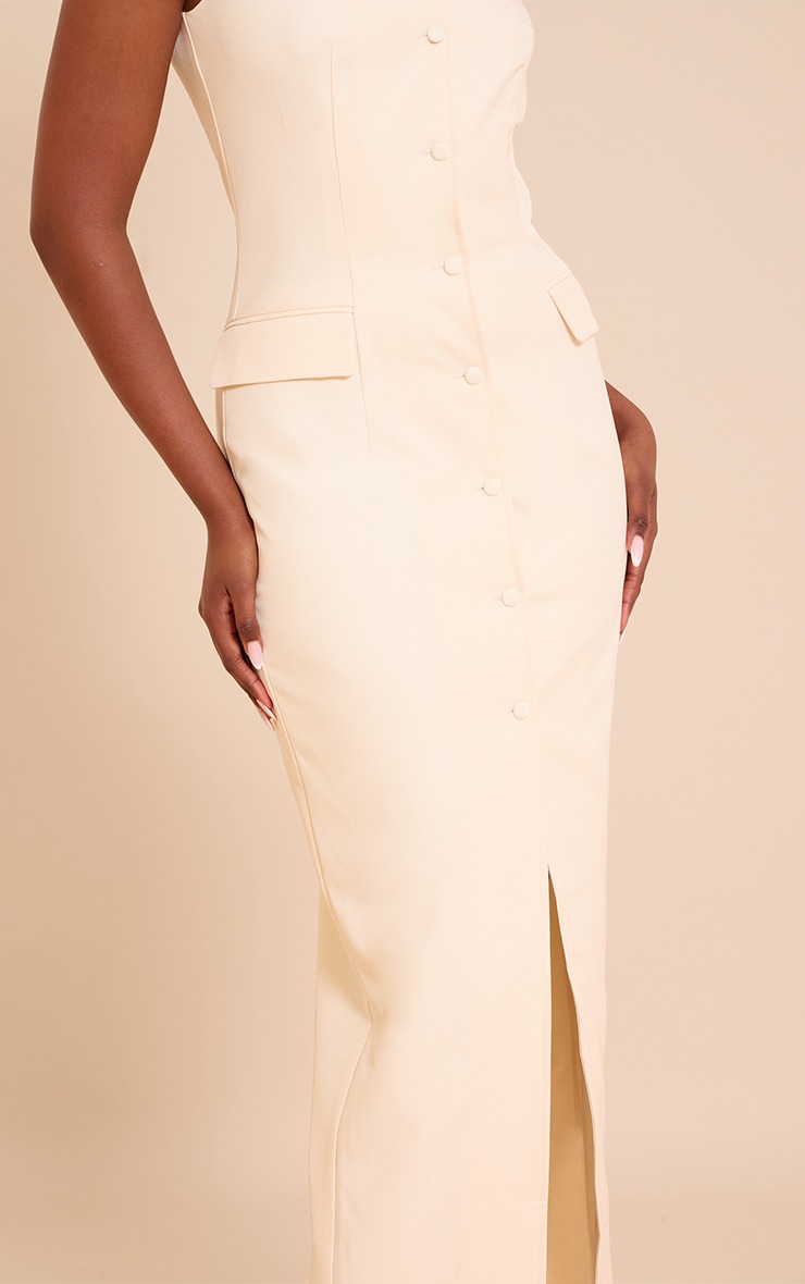 Butter Cream Woven Button Maxi Dress image 4