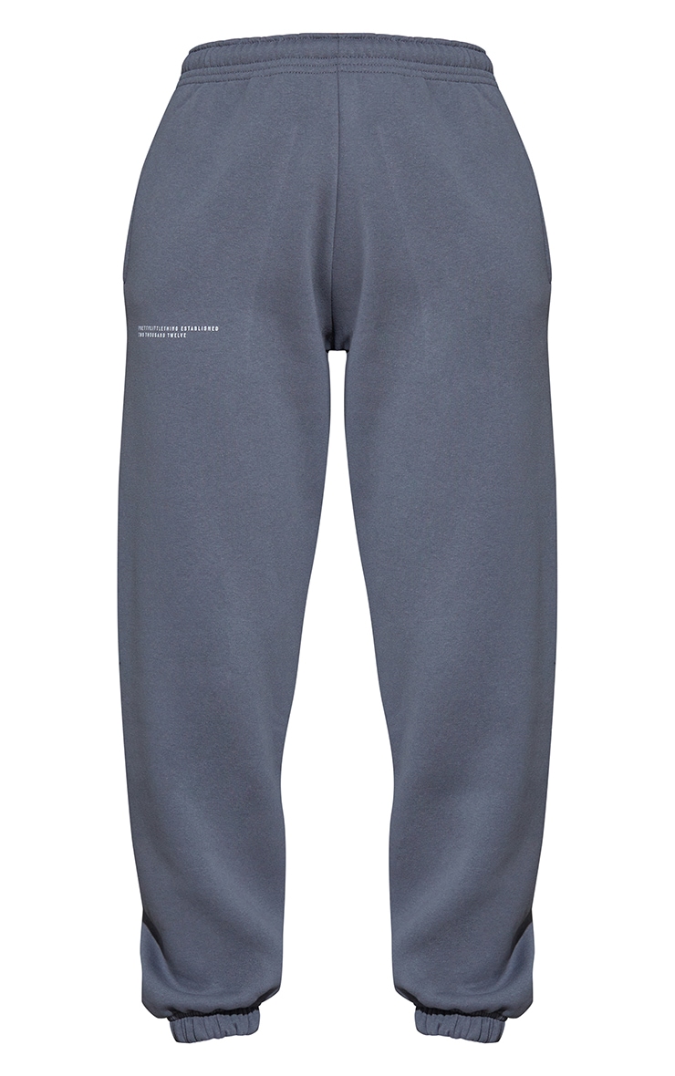 PRETTYLITTLETHING Logo Charcoal Grey Est 2012 Joggers image 5