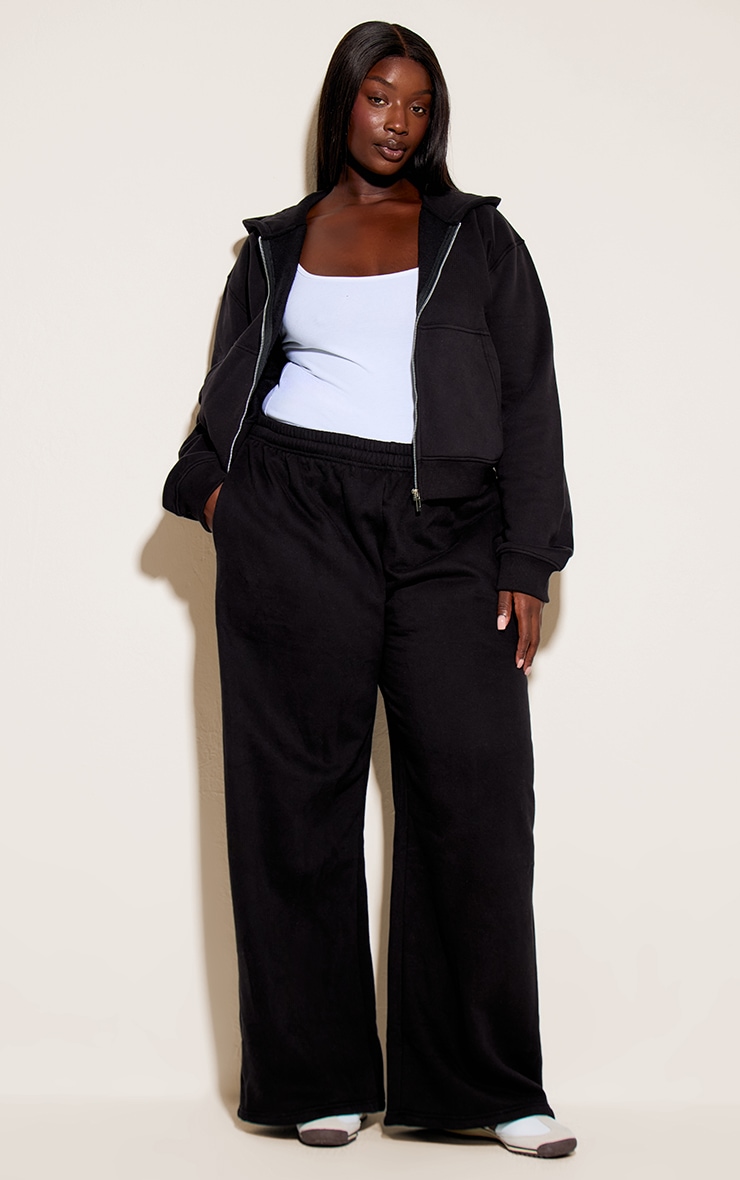 Plus Straight Leg Black Sweatpant image 1