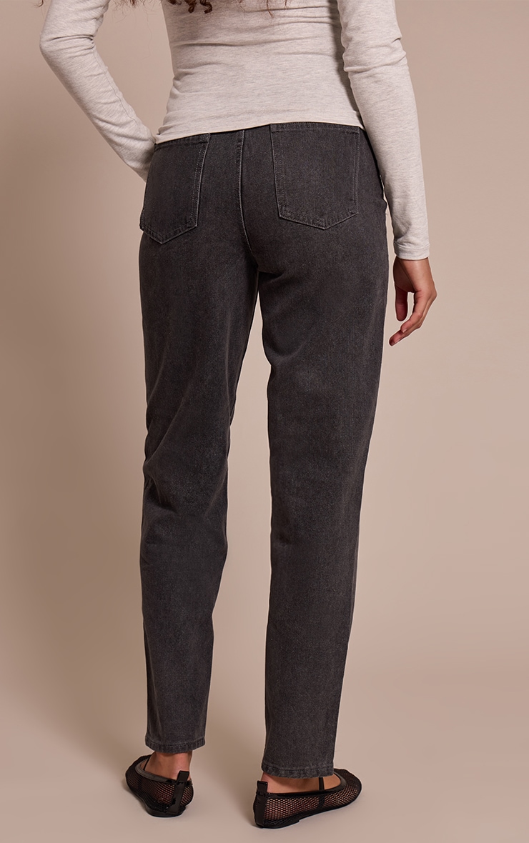 Tall Washed Grey High Waist Mom Jeans image 3
