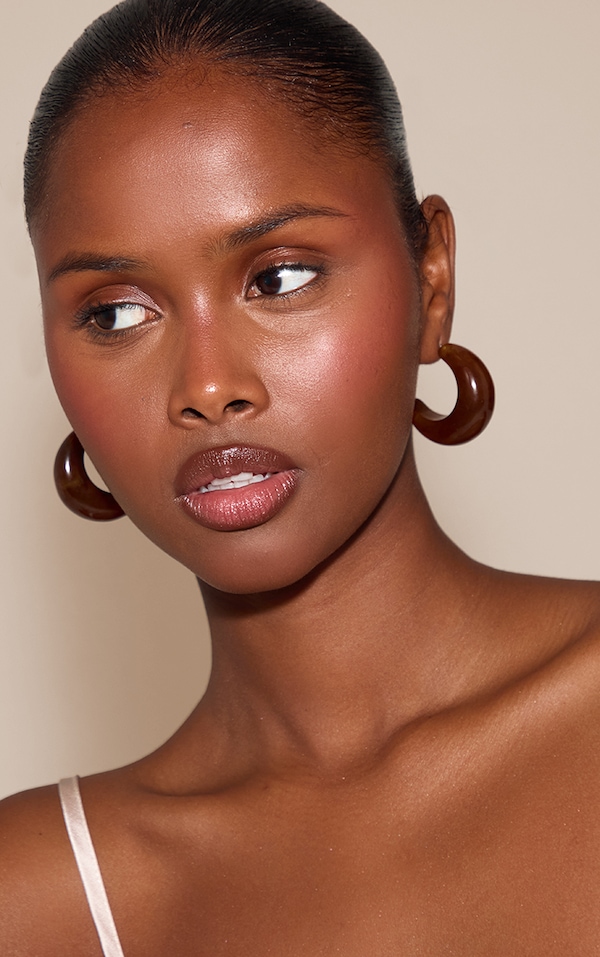 Brown Resin Chunky Hoop Earring
