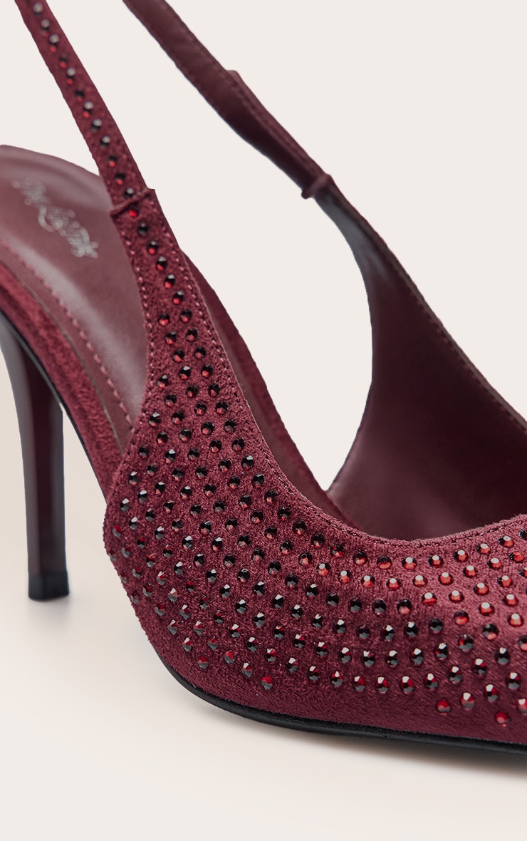 Burgundy Hotfix Heeled Sandal image 5