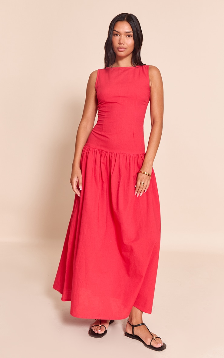 Red Drop Waist Maxi Dress image 1