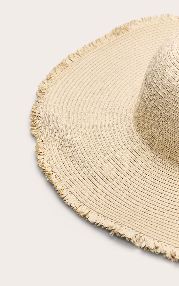 Natural Raffia Frayed Edge Fedora Sun Hat image 3