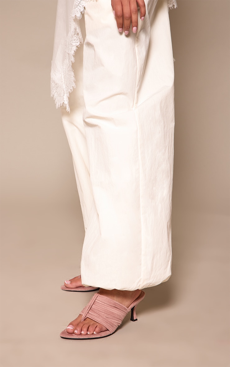 Mauve Strappy Toe Thong Kitten Heeled Mules