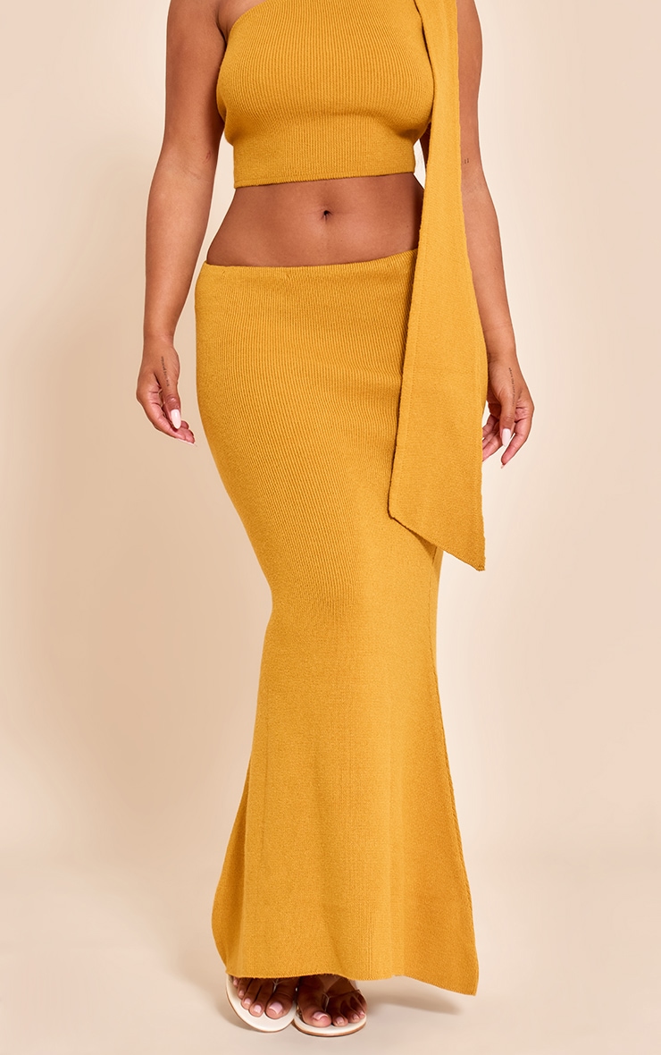 Shape Rust Knitted Maxi Skirt image 2