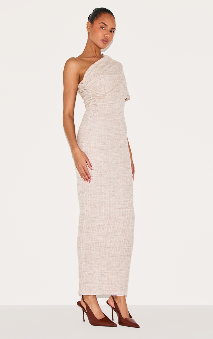 Stone Textured Asymmetric One Shoulder Maxi Dress image 3