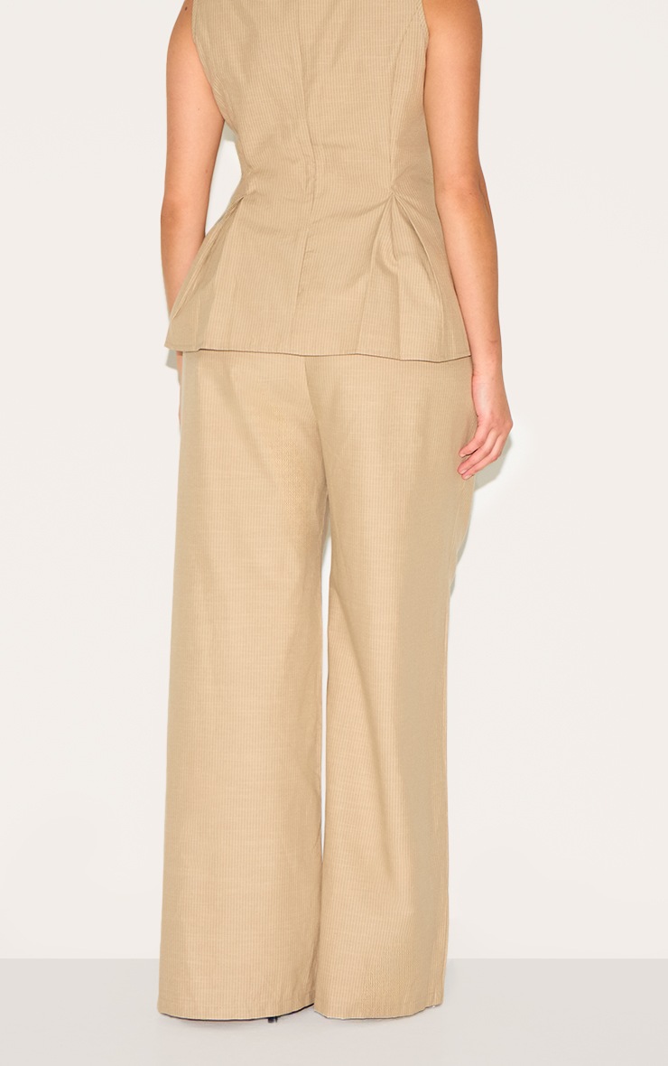 Seamless Waist Wide Leg Trousers - Sandstone
