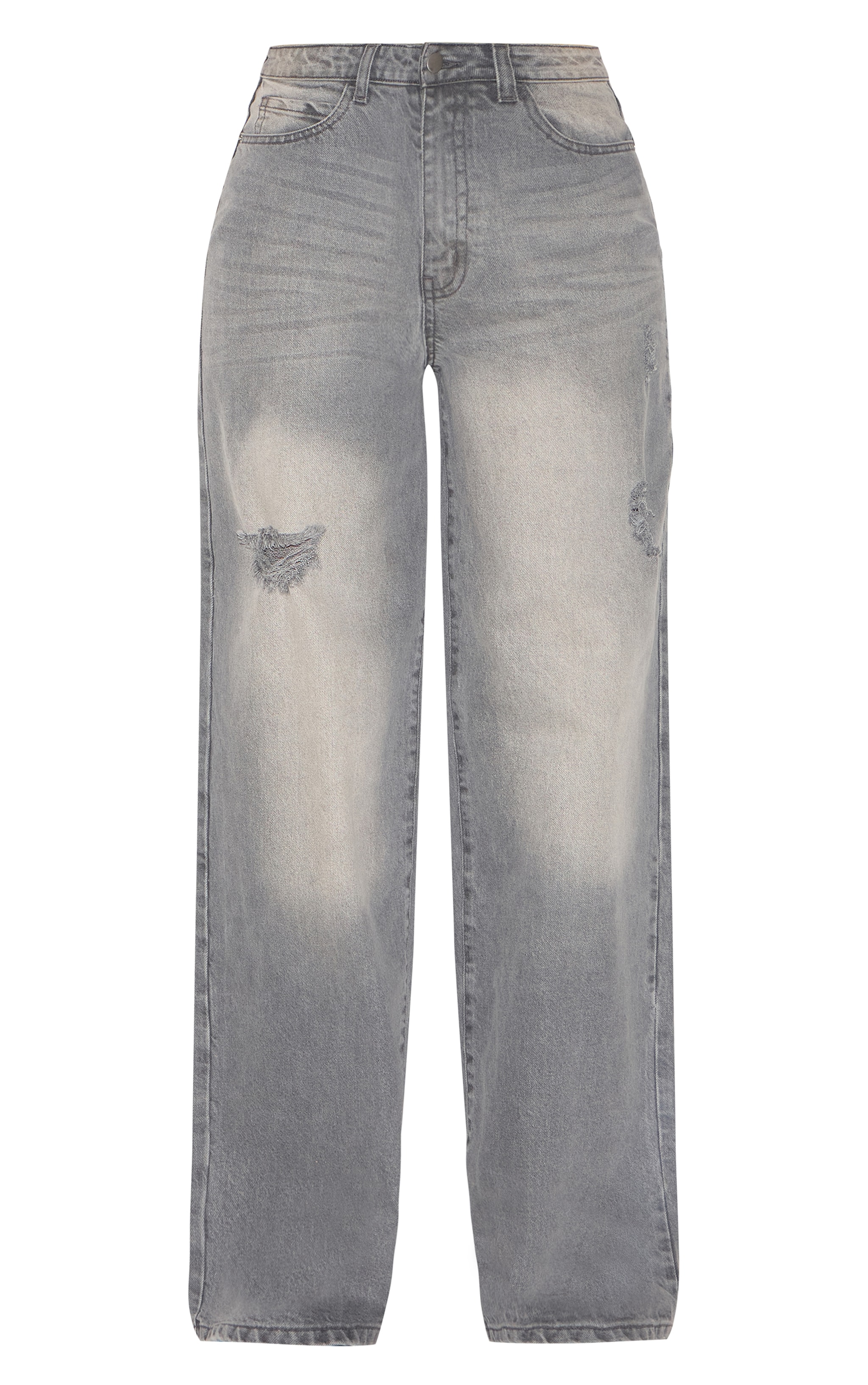 Tall Jean large gris délavé à taille haute image 5