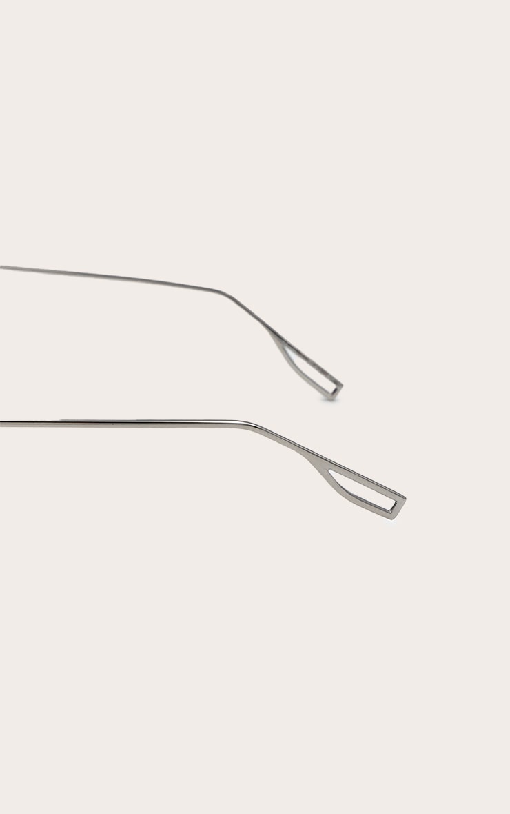 Silver Oversized Metal Frame Aviator image 4