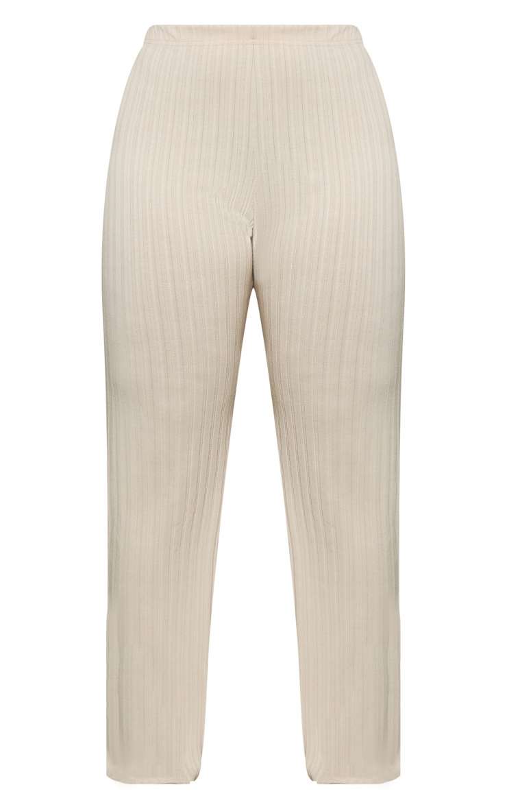  Shape Oatmeal Wide Rib Flared Pants image 5