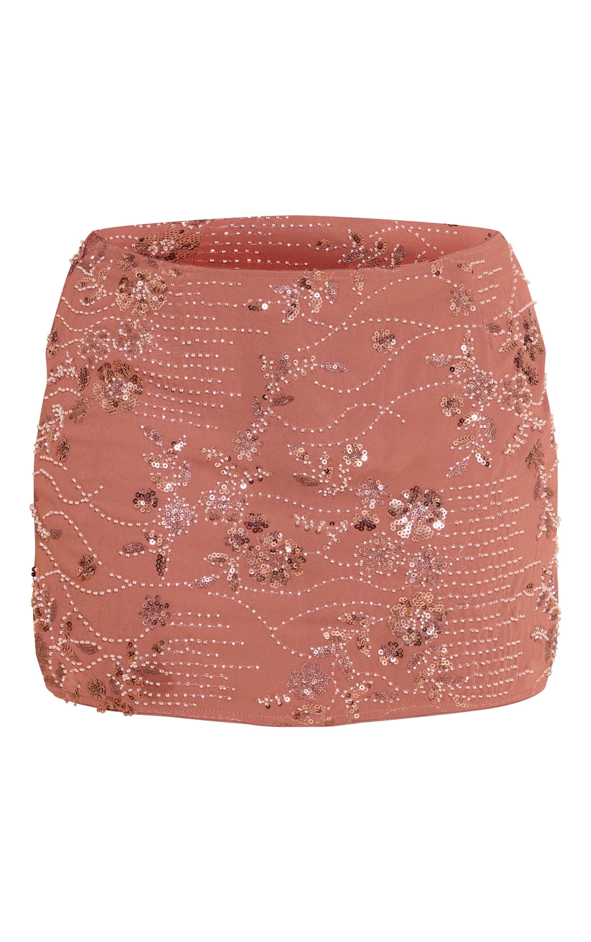 Shape Mini-jupe marron à sequins en fleurs image 6
