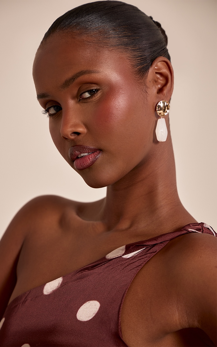 Gold Backed Pearlescent Petal Earrings