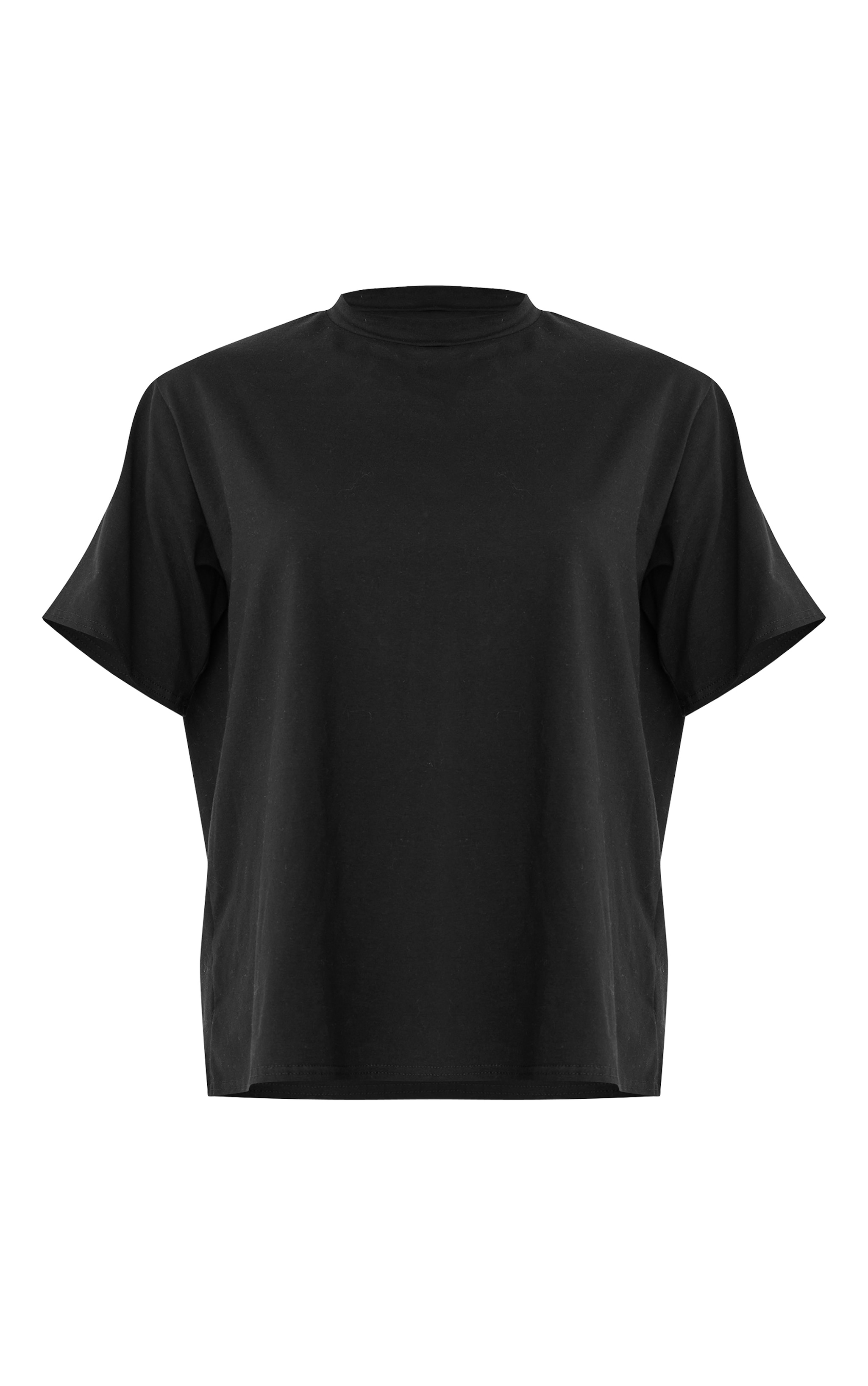 Black Cotton Basic Oversized T-shirt image 5