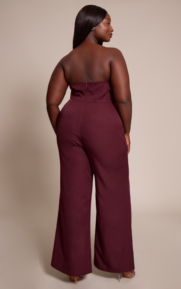 Plus Plum Bandeau Cowl Neck Pocket Detail Jumpsuit image 2