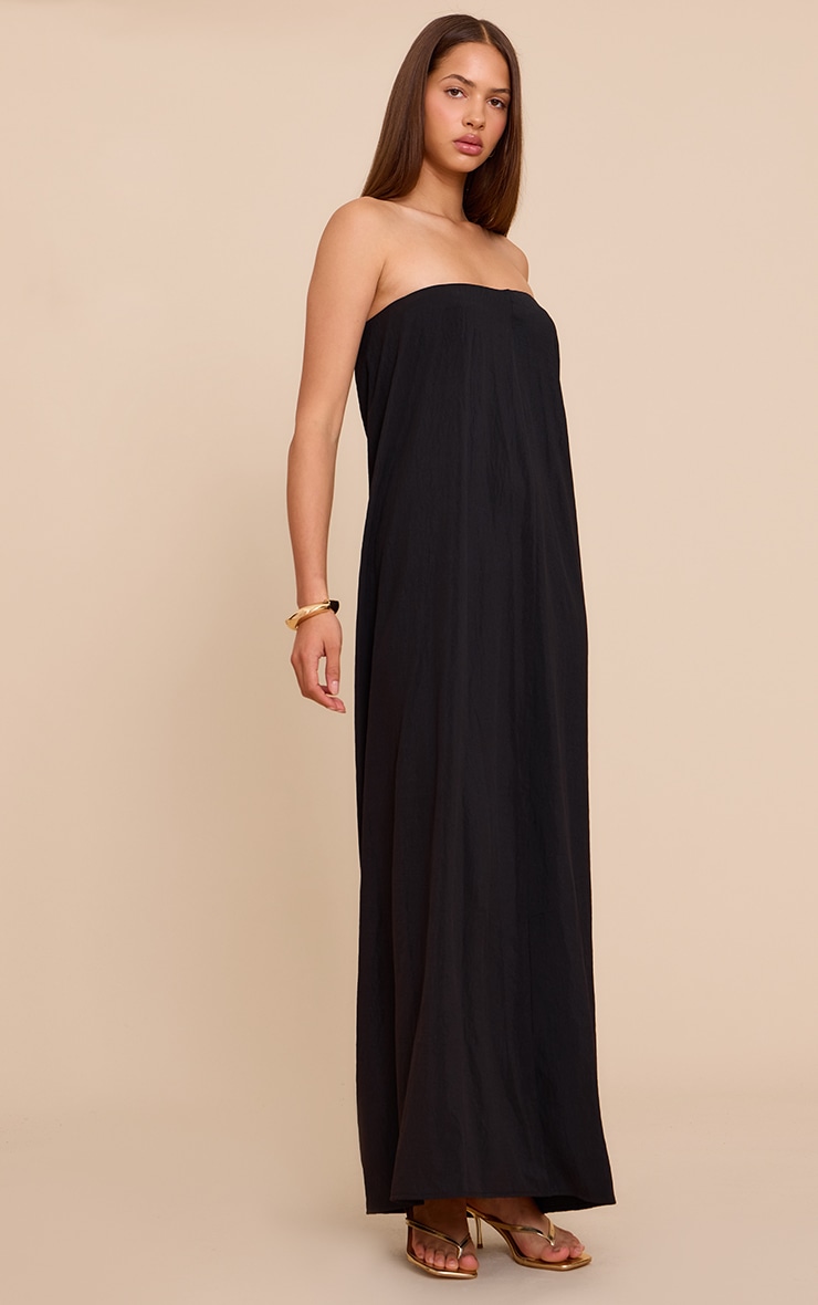 Robe bustier longue fluide tissée noire image 3