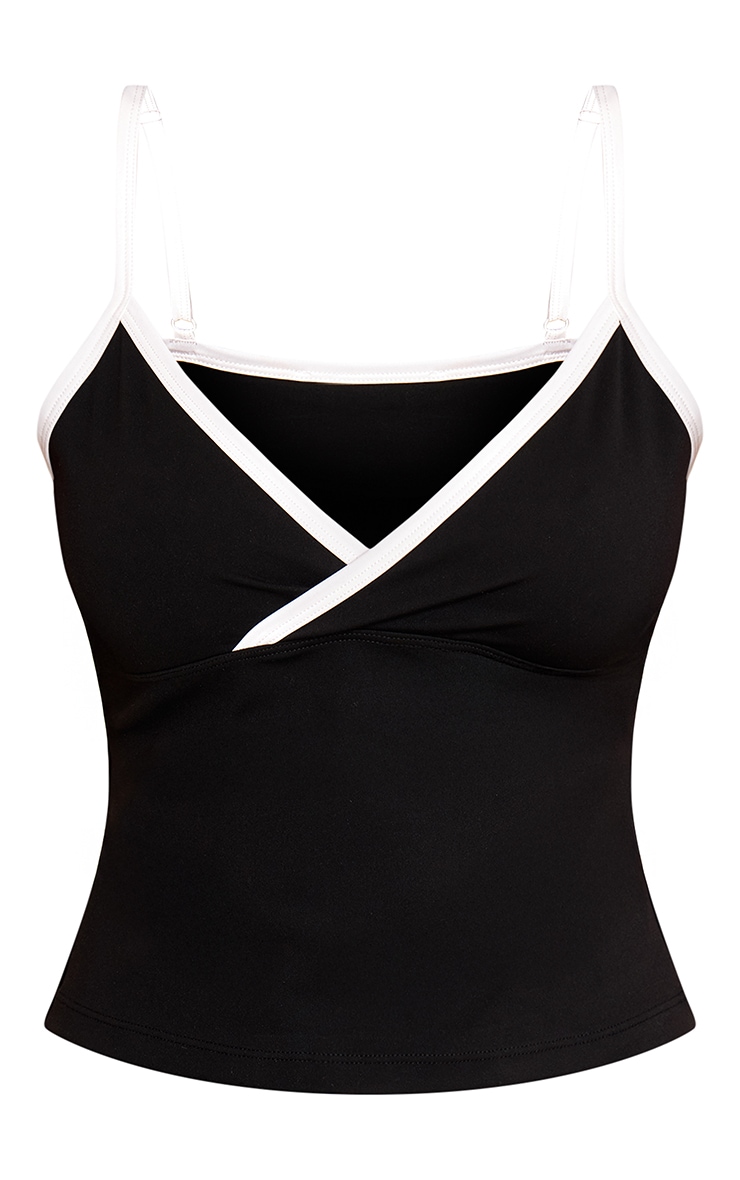 Petite Black Sculpt Contrast Gym Vest image 5