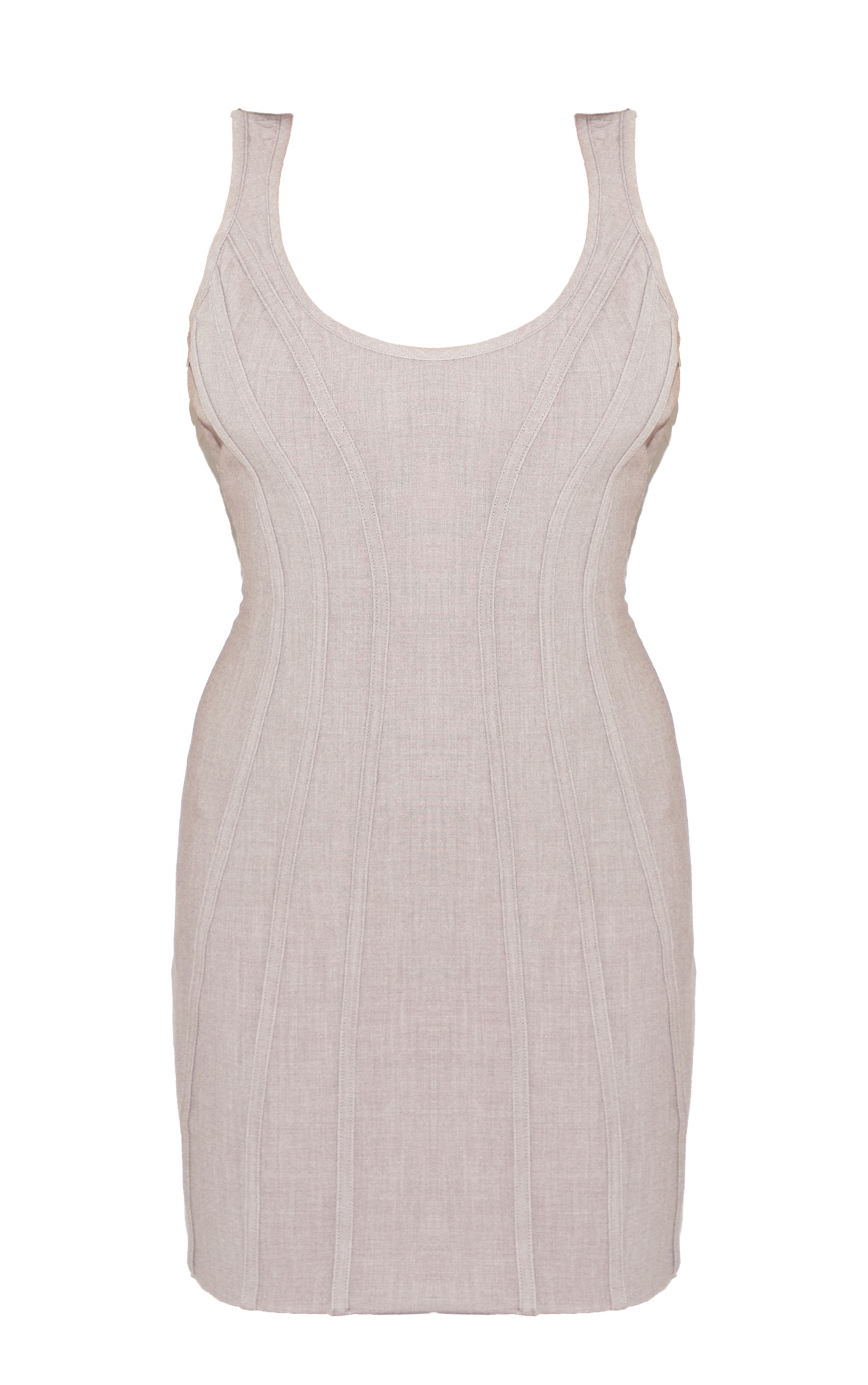 Grey Woven Corset Detail Mini Dress image 5