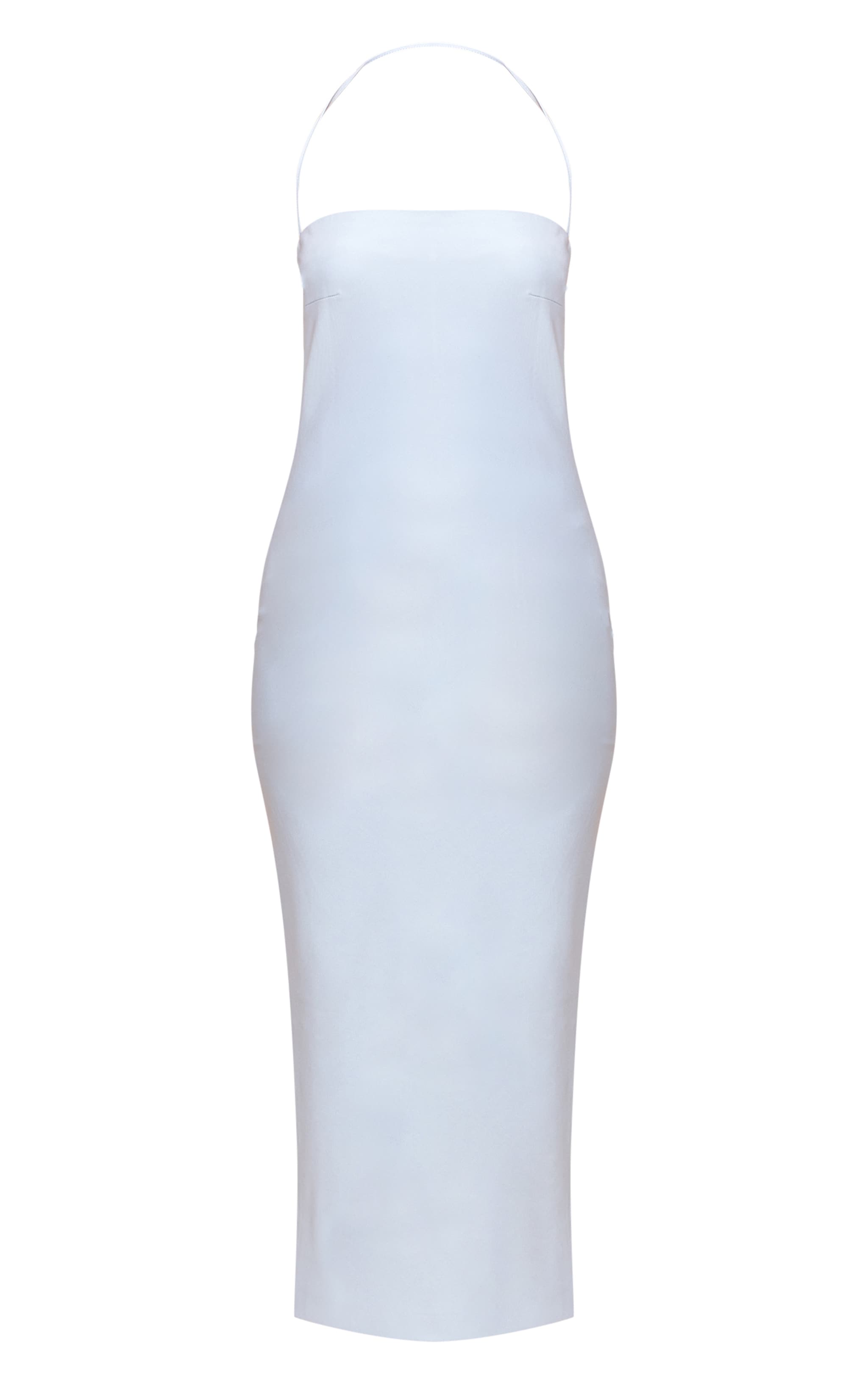 Baby Blue Woven Tailored Halter Neck Midaxi Dress image 5