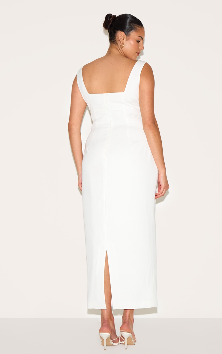 Plus Premium White Scoop Back Midaxi Dress image 2