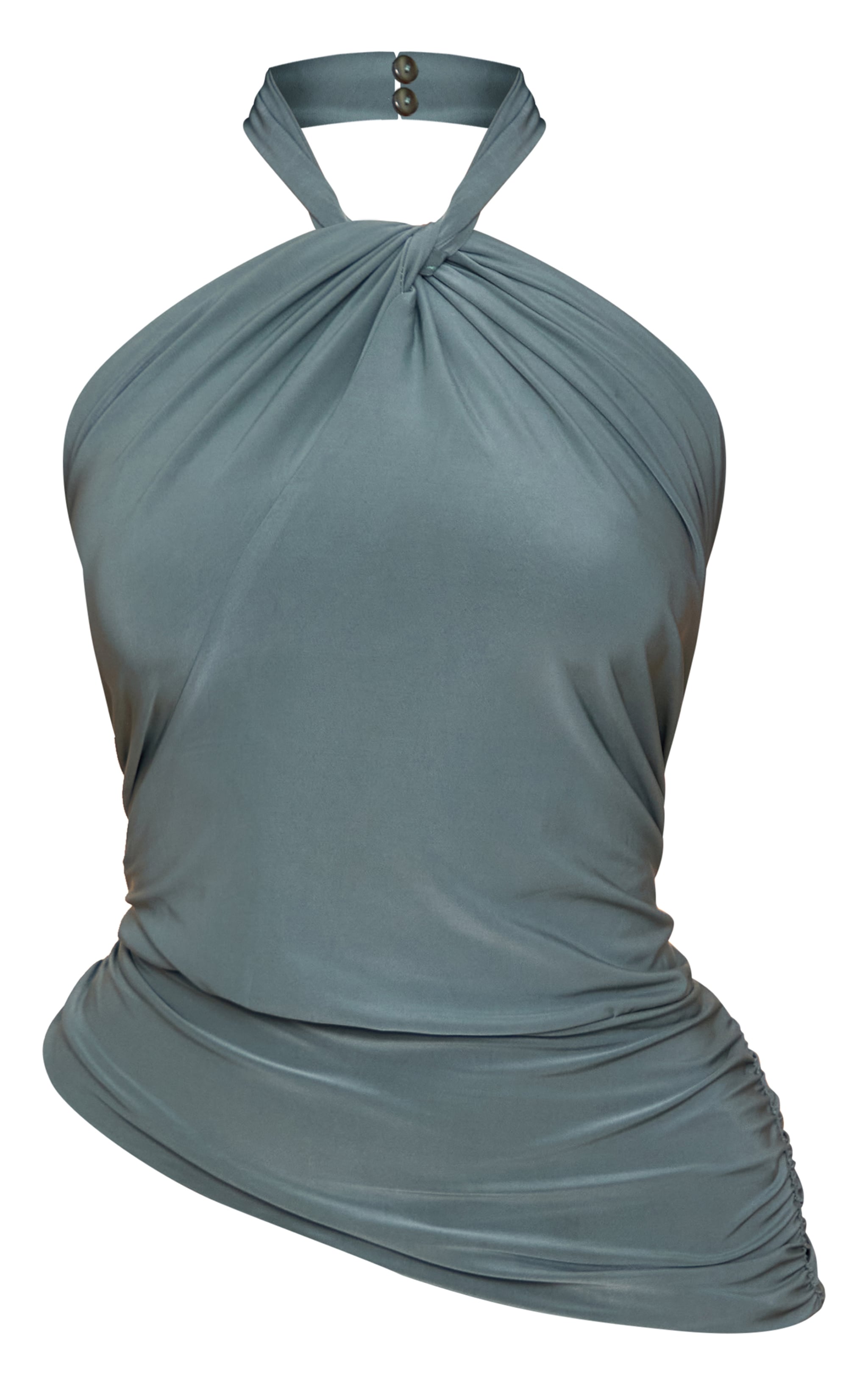 Sea Green Double Slinky Twist Halter Top image 5