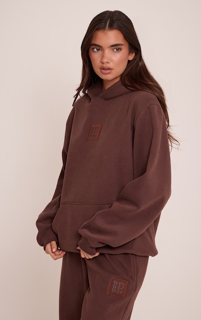 Chocolate PLT Badge Cotton Fleece Pullover Hoodie