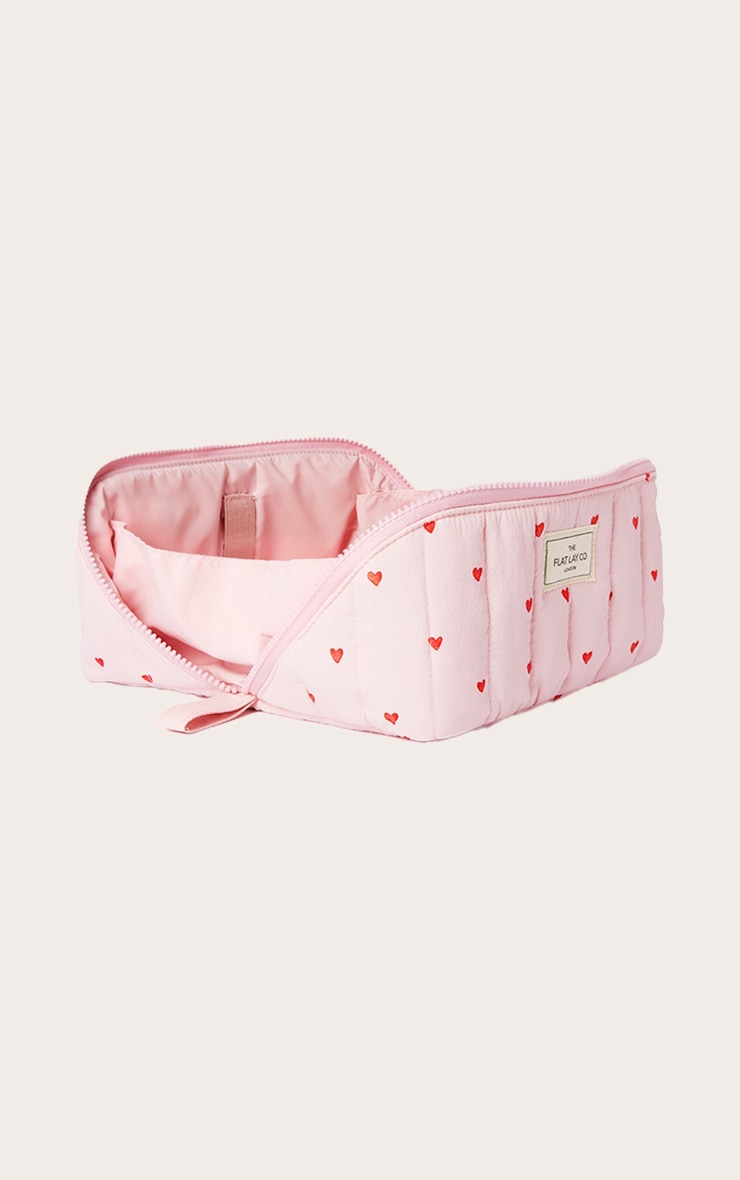 The Flat Co. Trousse de maquillage style boîte plate à l'ouverture Sweet Pink Hearts image 3