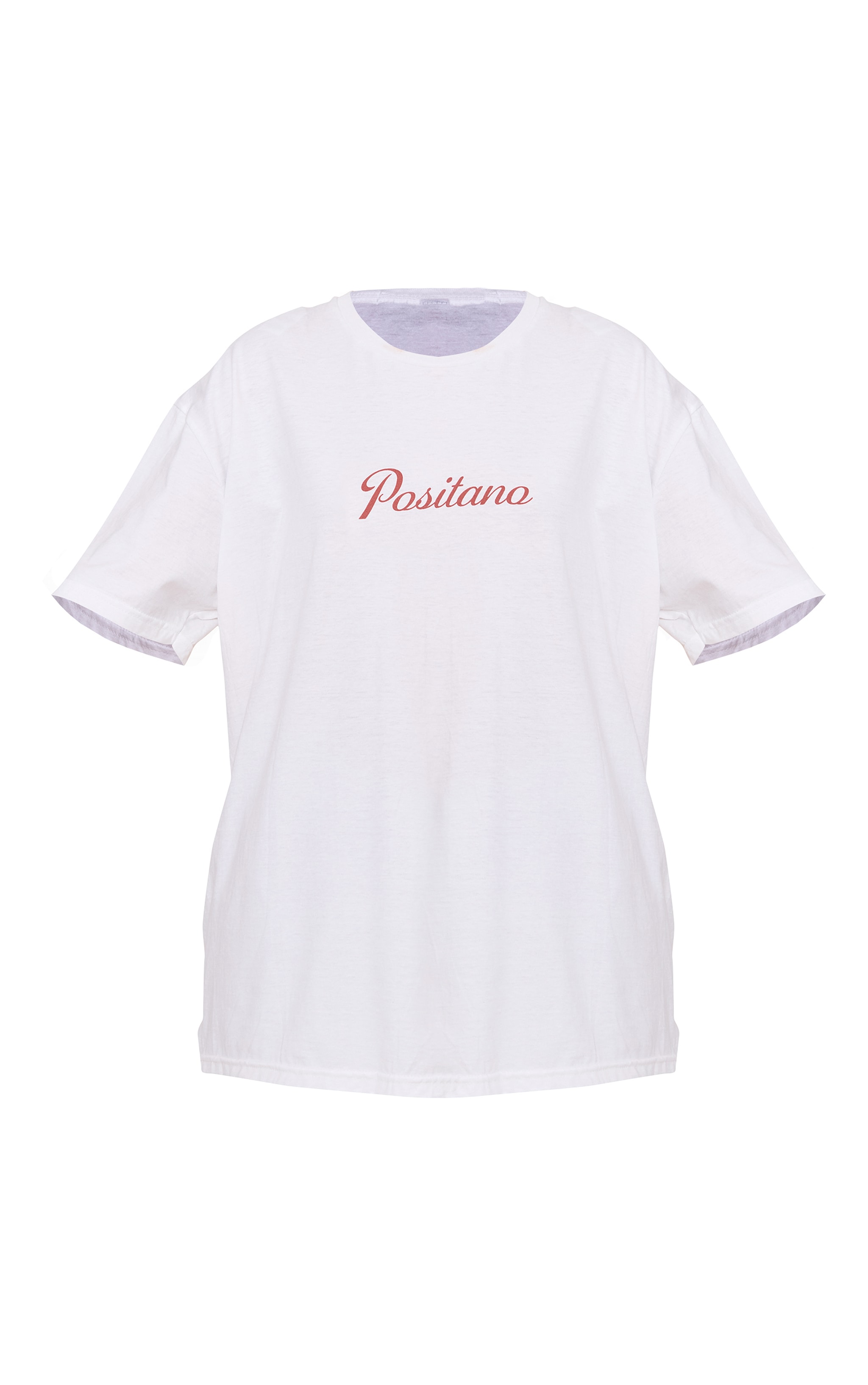 White Positano Graphic Oversized T-shirt image 5