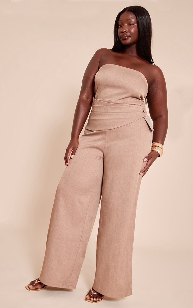 Plus Mushroom Woven Bandeau Tie Detail Jumpsuit image 3