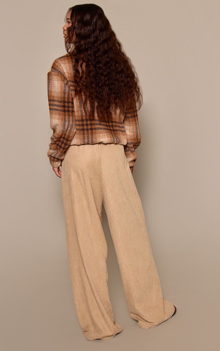 Pantalon large en peau de pêche crêpée sable image 3