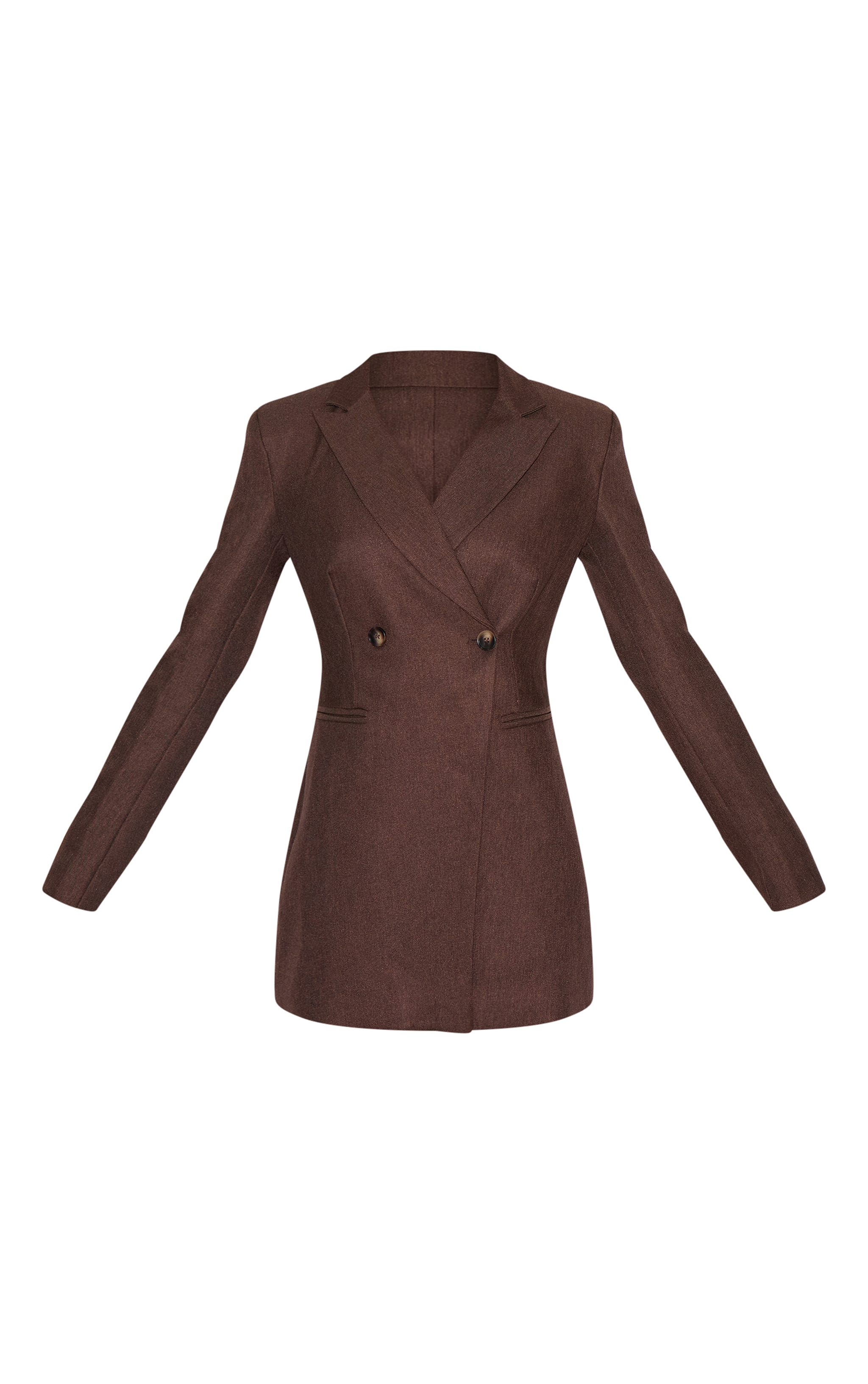 Dark Chocolate Asymmetric Tailored Blazer Dress image 5