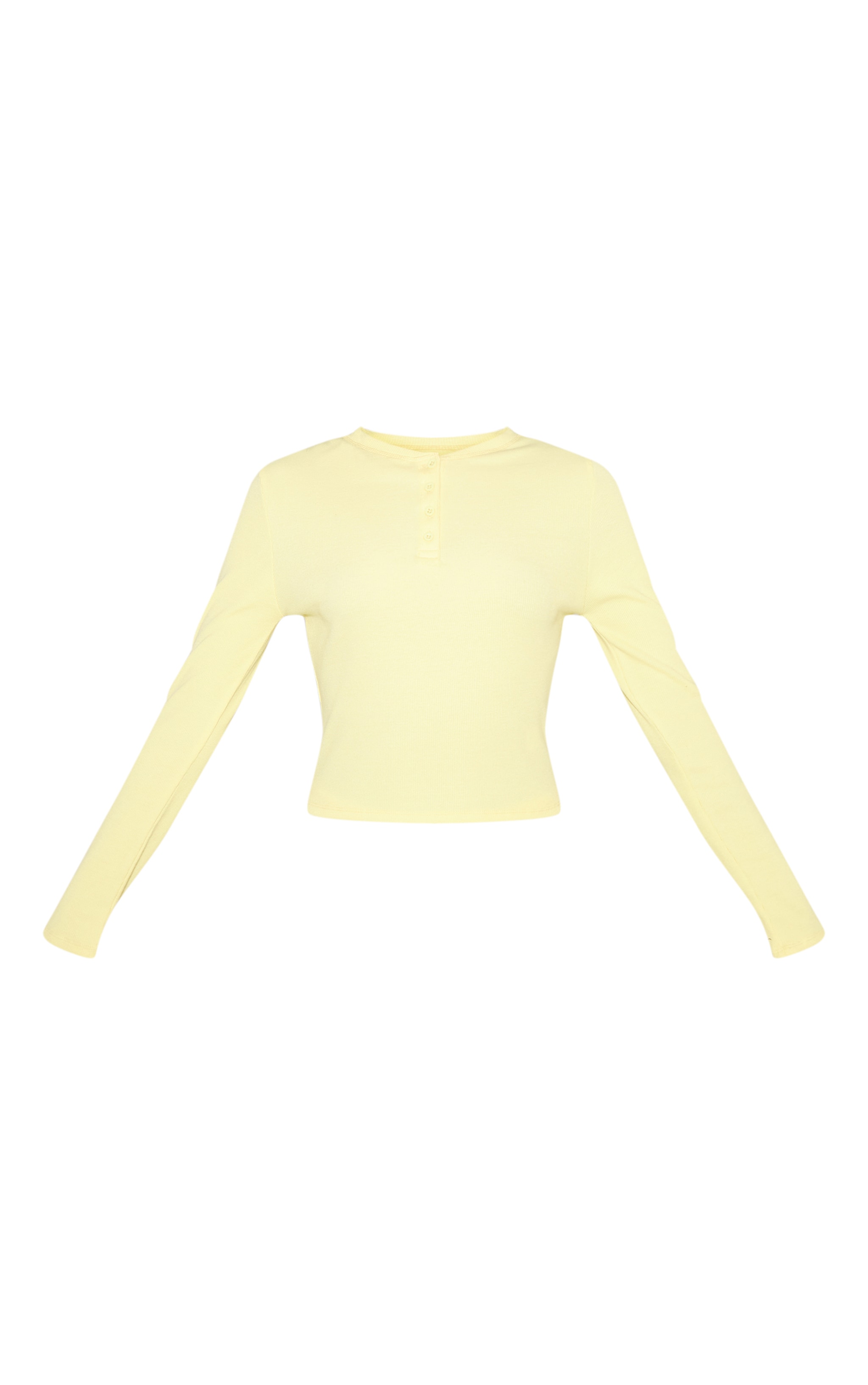 Lemon Ribbed Button Down Long Sleeve Pj Top image 5