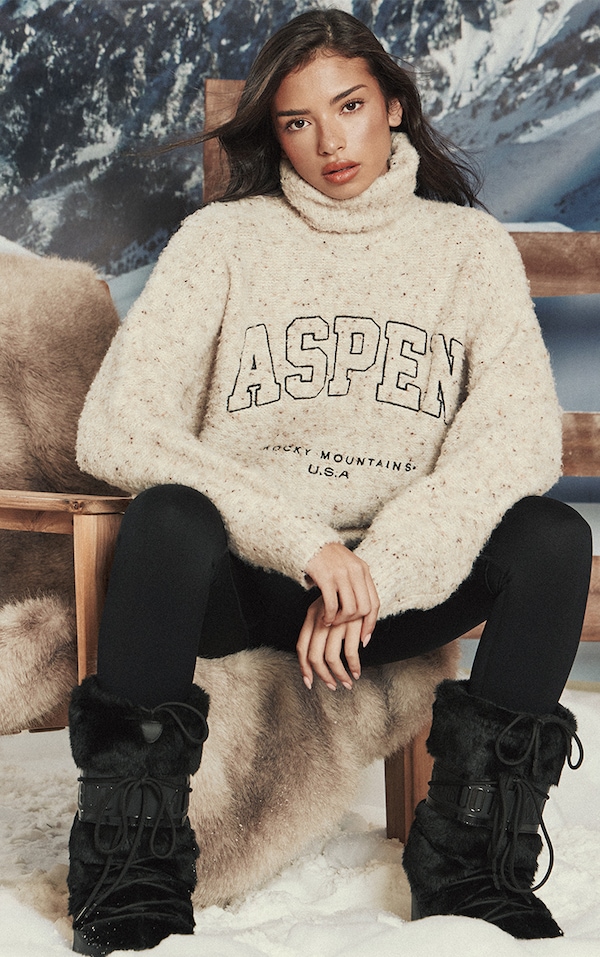 Oatmeal Slogan Embroidered Speckled Oversized Knit Jumper 
