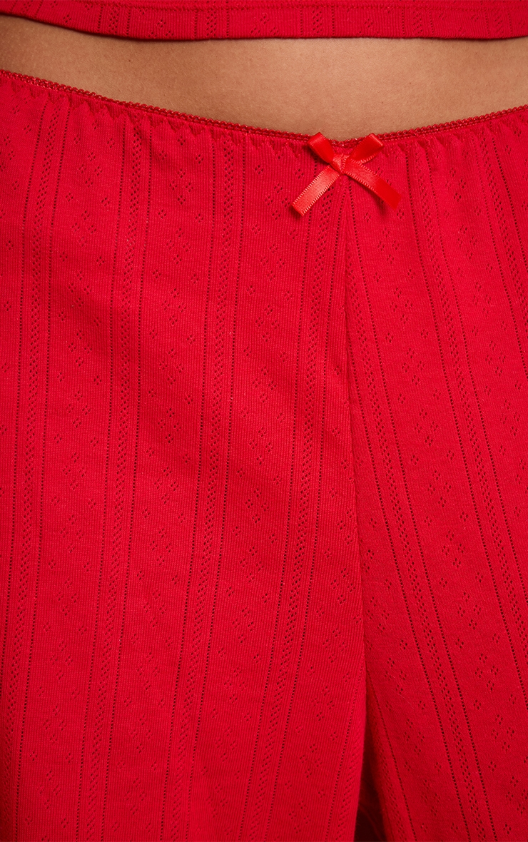 Red Pointelle Pyjama Trousers image 4