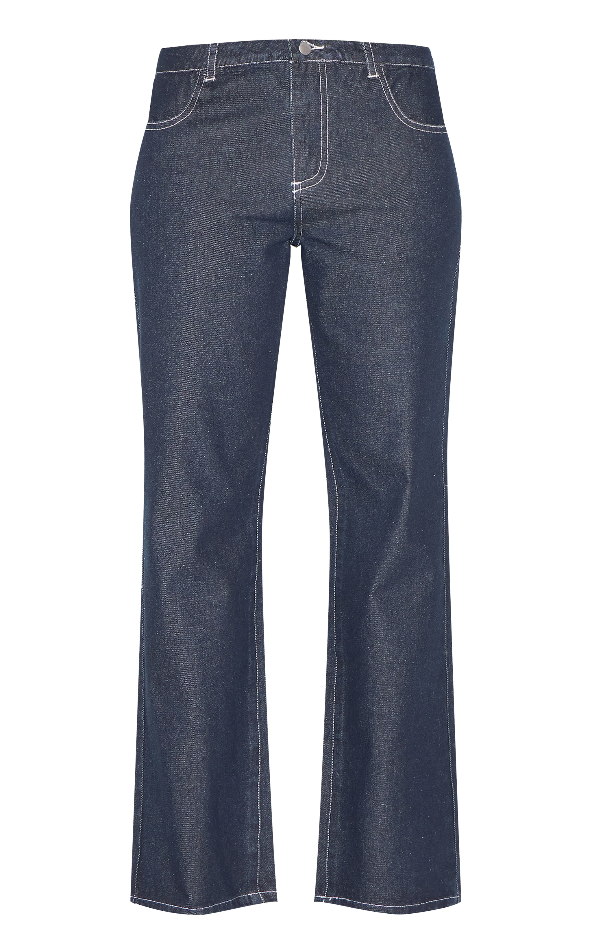 Raw Indigo Wash Mid Waist Straight Leg Jeans image 5