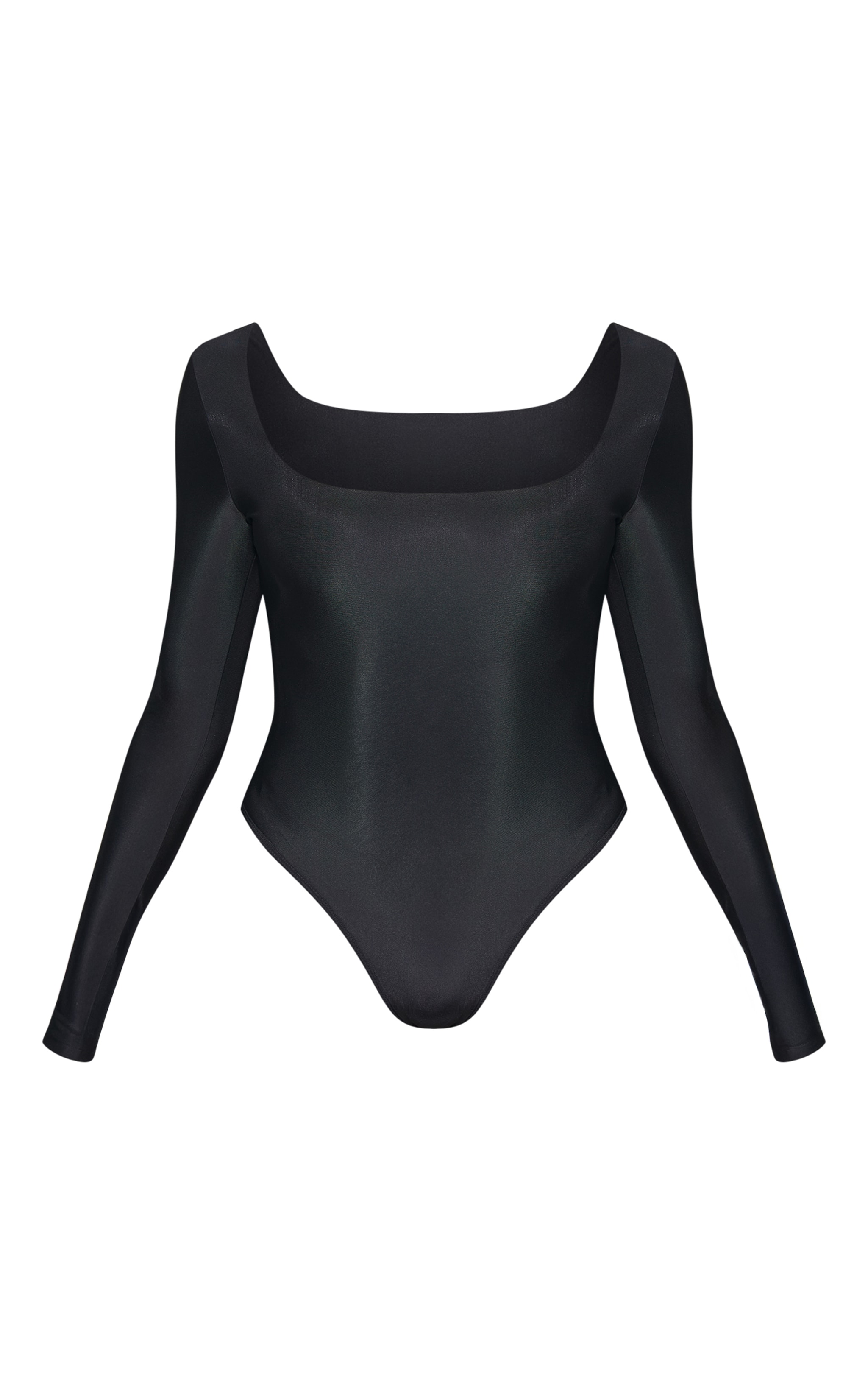 Coal Polyamide Square Neck Long Sleeve Bodysuit image 5