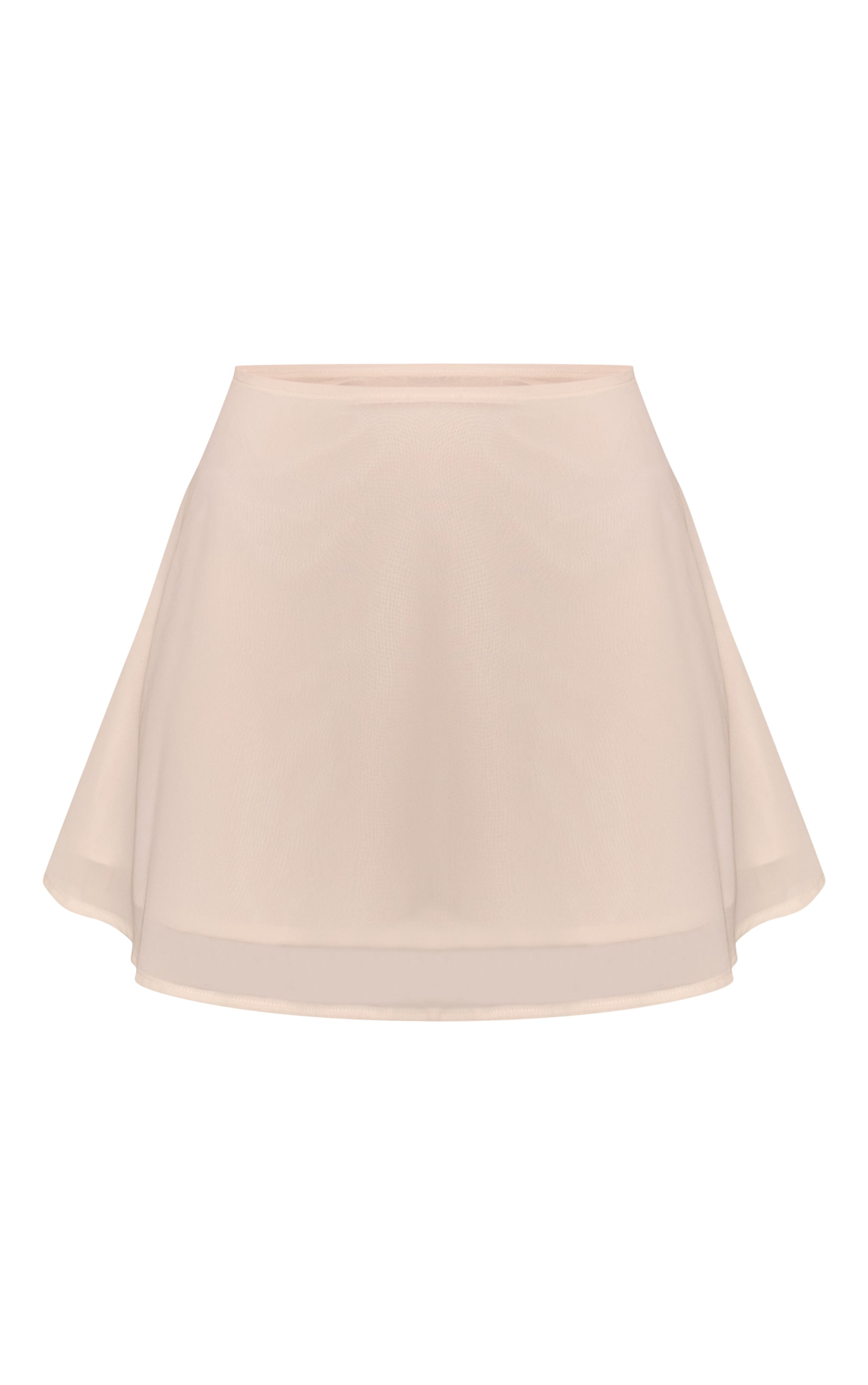 Mini-jupe trapèze en mousseline de soie crème à taille haute image 6