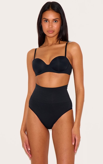 Slip-culotte gainant noir profond à taille haute
