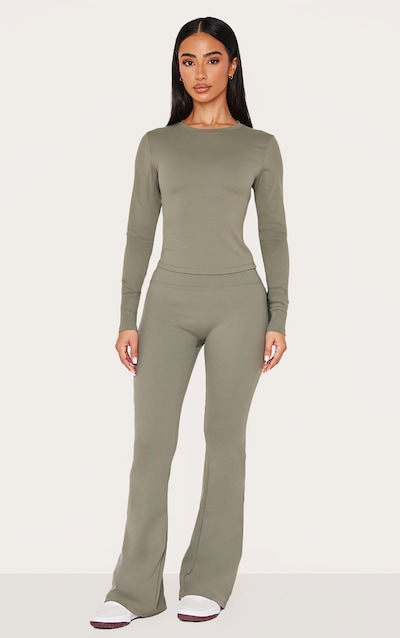 Petite Pantalon de yoga flare en Sculpt vert olive à taille haute