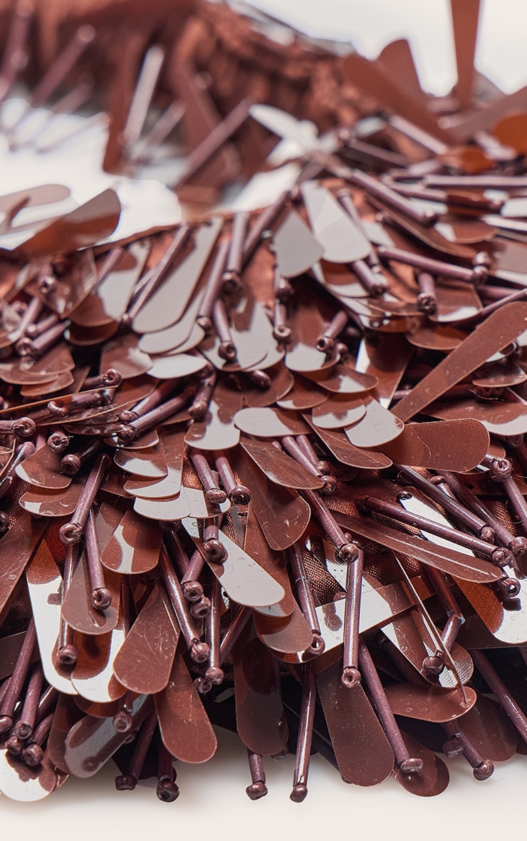 Sac à main chocolat orné de paillettes image 4