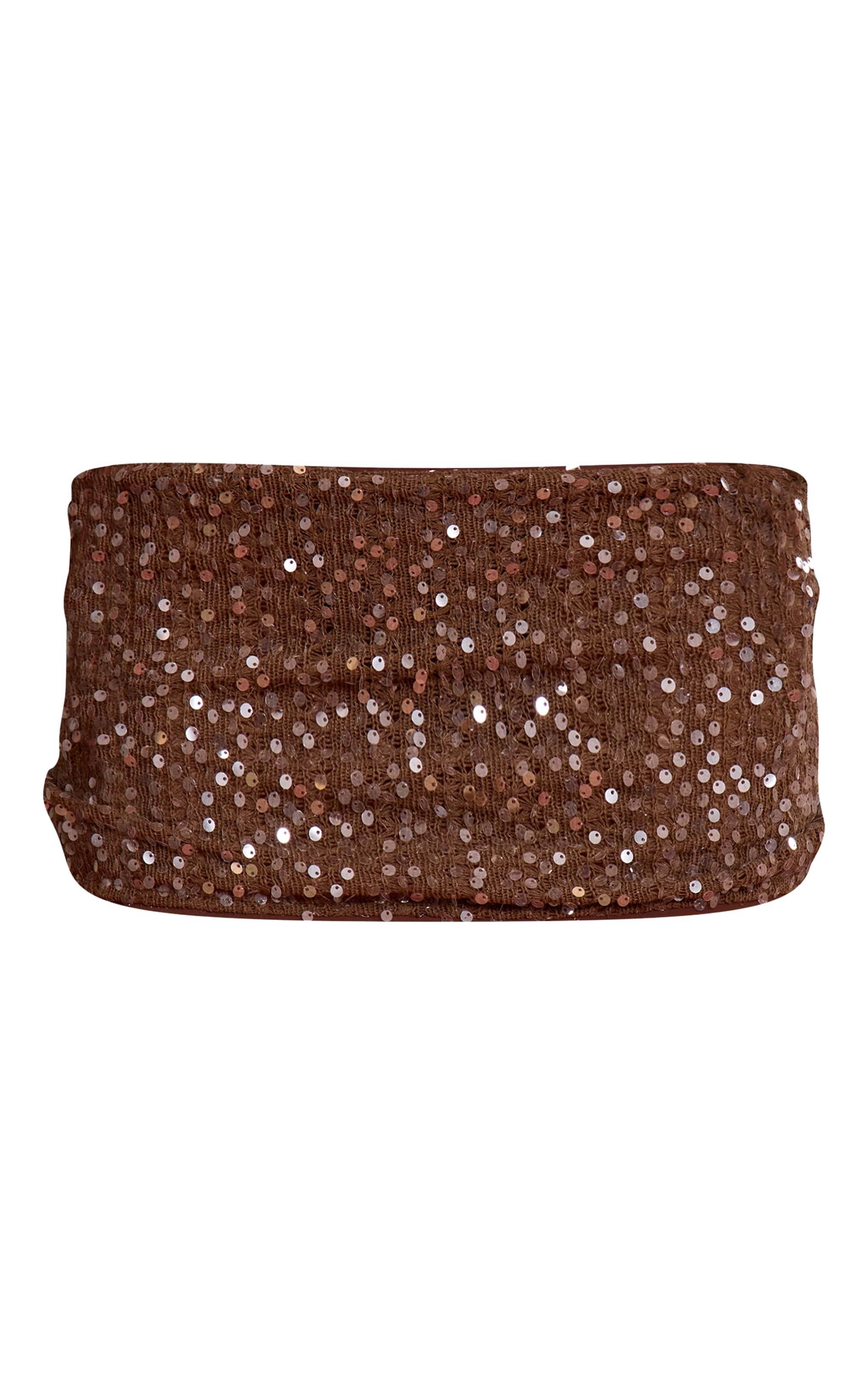 Chocolate Sequin Knit Mini Beach Skirt image 6