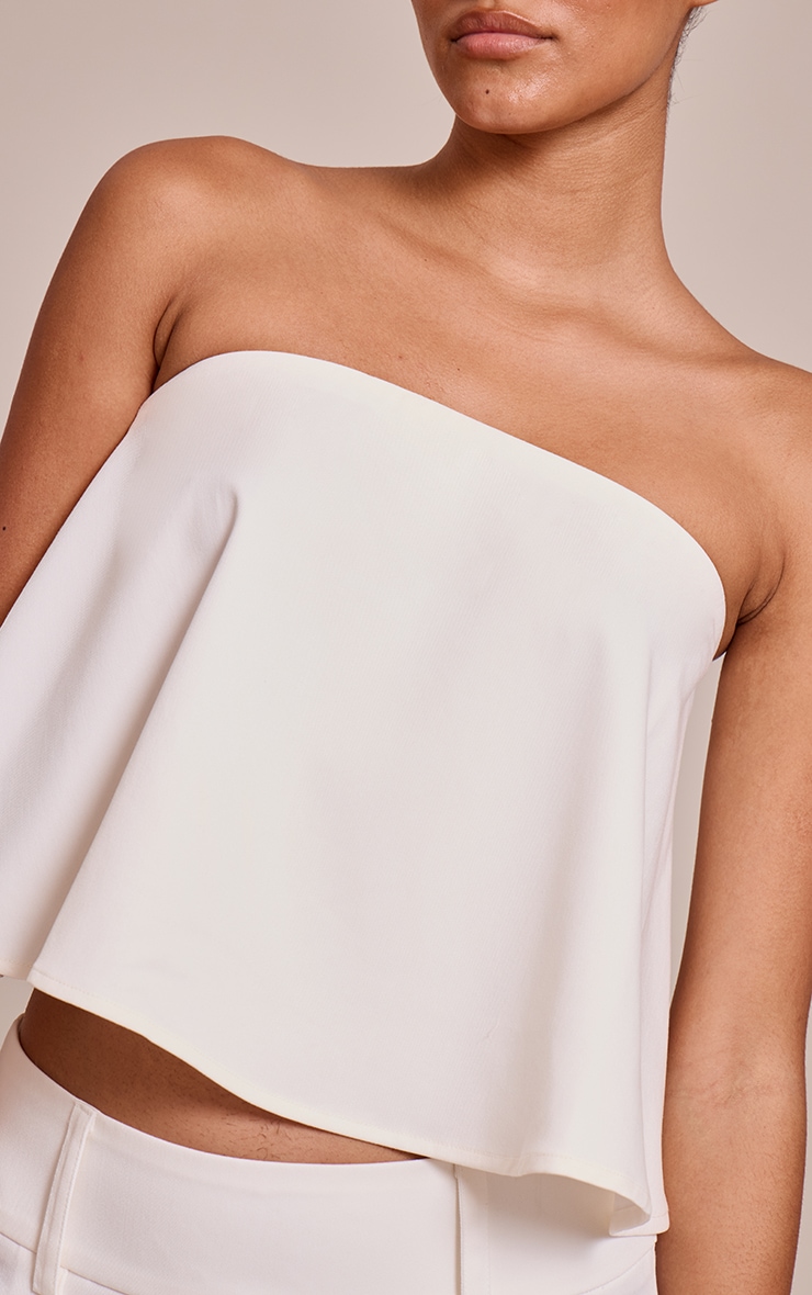 Bustier de tailleur fluide tissé blanc image 4