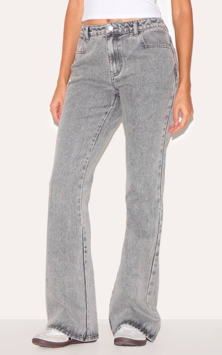 Grey Slim Fit Flared Jeans image 2