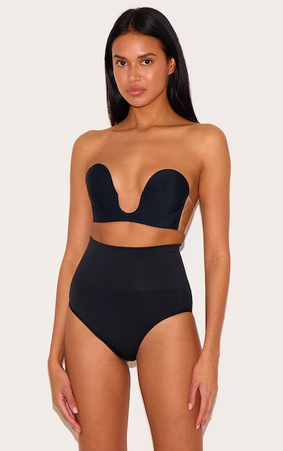 Black Deep U Stick On Bra