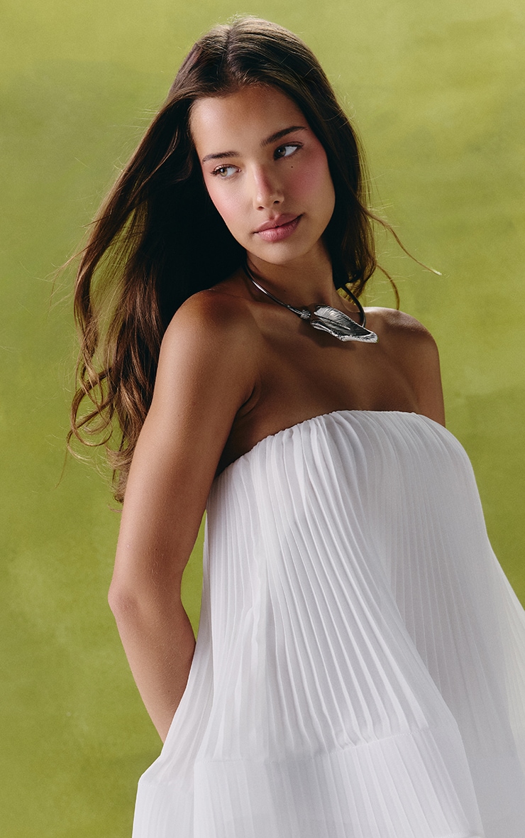 Silver Blush Lily Statement Necklace