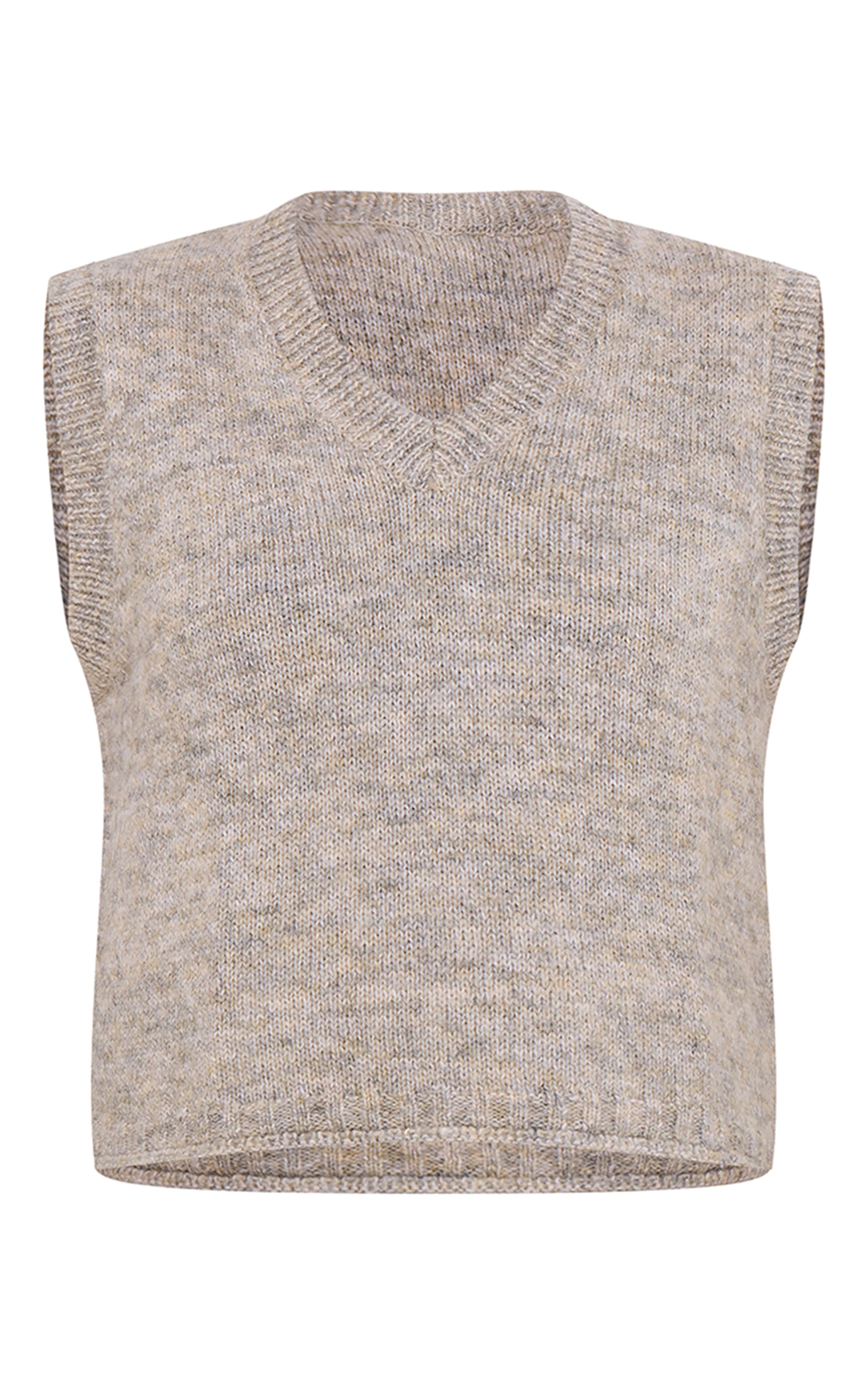 Grey Marl Knit Jumper Vest image 5