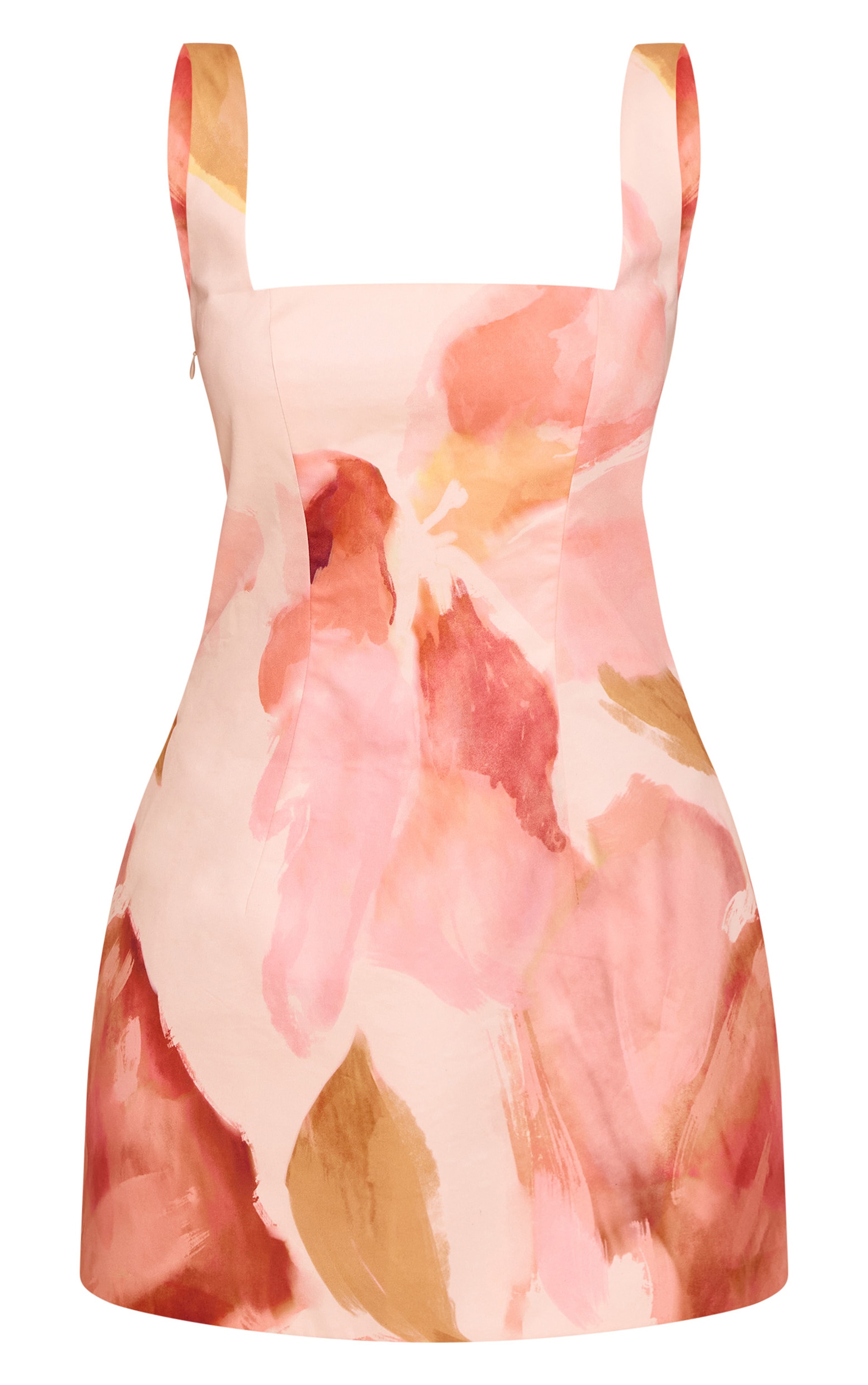 Pink Floral Abstract Print Woven A Line Shift Dress image 5